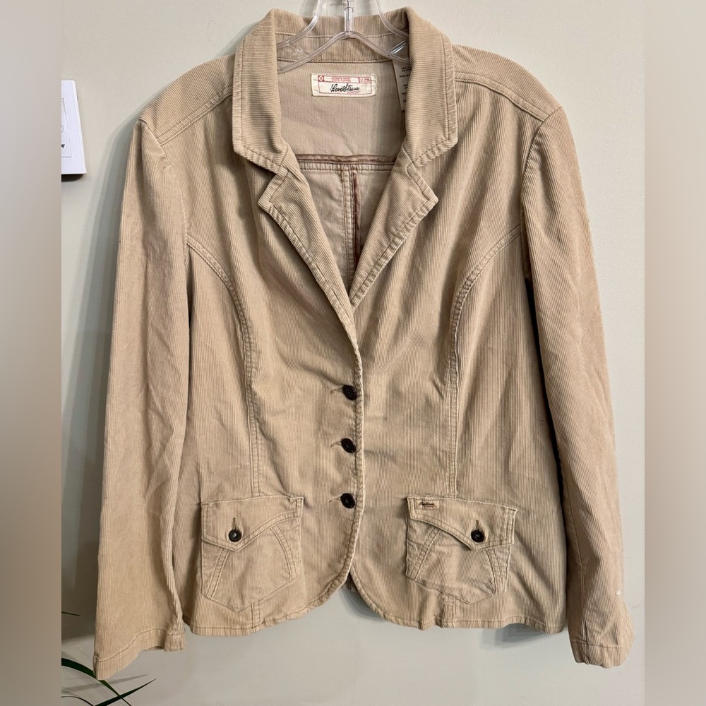 Vintage Levi's Women's Tan Corduroy Blazer Jacket Size XL
